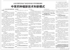 农村大众报中草药种植新技术和新模式